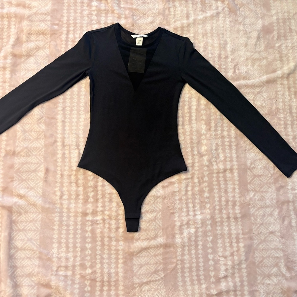 H&M Black Long Sleeve Bodysuit